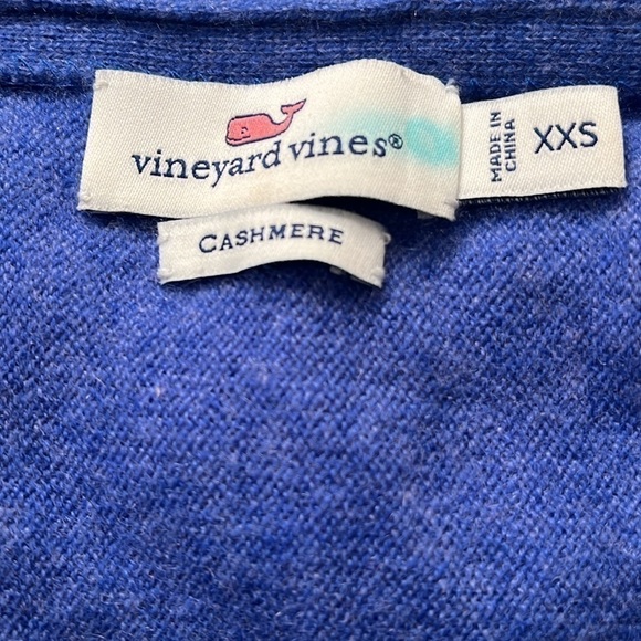 Vineyard Vines Purple/Blue 100% Cashmere V-Neck Sweater Sz XXS - Picture 5 of 6